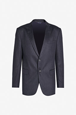 Yün Kaşmir Karışımlı Slim Fit Mono Yaka Takım Elbise - Lacivert (görsel 7)