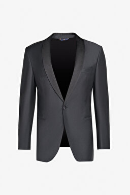 Yünlü Slim Fit Şal Yaka Smokin - Siyah (görsel 7)