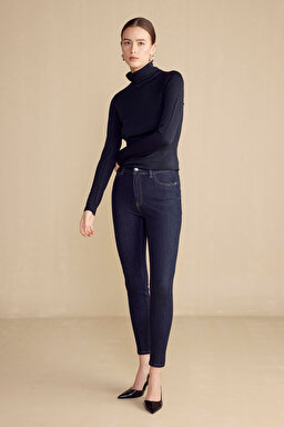 Push-Up Skinny Denim Pantolon - Lacivert (görsel 2)