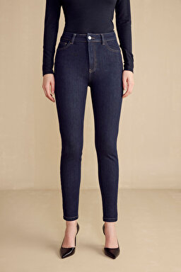 Push-Up Skinny Denim Pantolon - Lacivert (görsel 11)