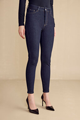 Push-Up Skinny Denim Pantolon - Lacivert (görsel 12)