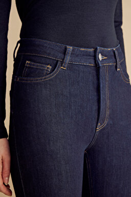 Push-Up Skinny Denim Pantolon - Lacivert (görsel 13)