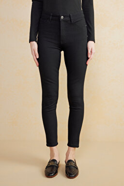 Push-Up Skinny Denim Pantolon - Siyah (görsel 3)