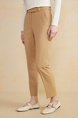 Regular Fit Basic Kadın Pantolon - Camel (görsel 3)