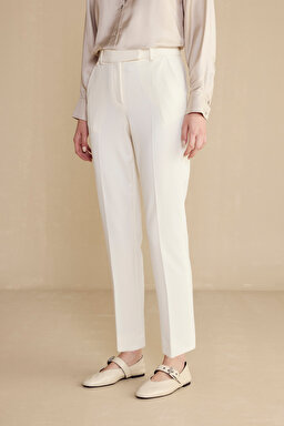 Regular Fit Basic Kadın Pantolon - Ekru