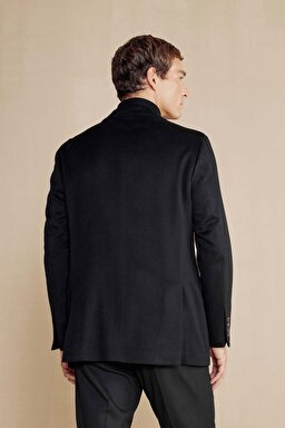 Limited Edition Regular Fit Kaşmir Erkek Ceket - Siyah (görsel 5)