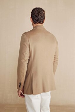 Limited Edition Regular Fit Kaşmir Erkek Ceket - Camel (görsel 5)