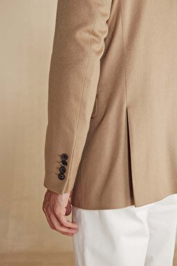 Limited Edition Regular Fit Kaşmir Erkek Ceket - Camel (görsel 6)