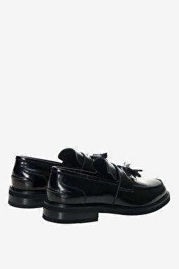 100% Deri Püskül Detaylı Loafer - Siyah (görsel 6)