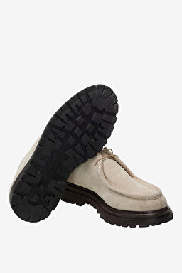 100% Süet Bağcıklı Loafer - Bej (görsel 6)