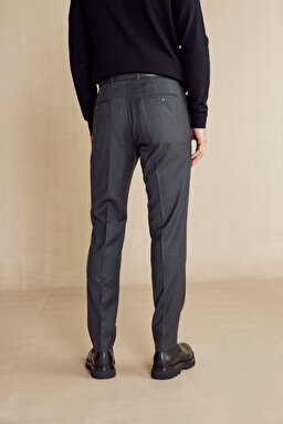 %100 Yün Flannel Klasik Pantolon - Antrasit (görsel 4)