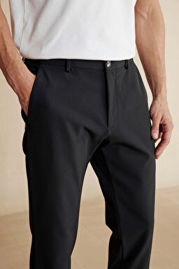İçten Bağcıklı Jogger Performans Erkek Pantolon - Siyah (görsel 5)