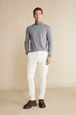 Kadife Jogger Erkek Pantolon - Ekru
