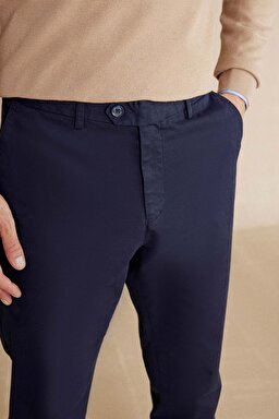 Uzun Dilli Parça Boya Erkek Chino Pantolon - Lacivert (görsel 10)
