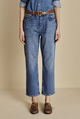 Pamuk Karışımlı Boot Cut Denim Pantolon - Mavi (görsel 4)