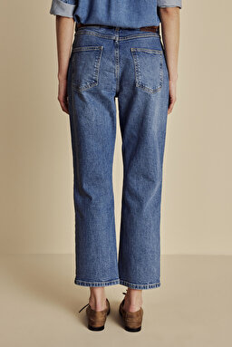 Pamuk Karışımlı Boot Cut Denim Pantolon - Mavi (görsel 6)