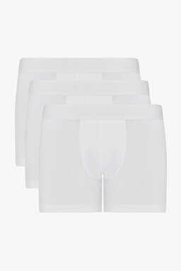 3'lü Paket Trunk Boxer Seti - Beyaz