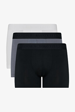 3'lü Paket Trunk Boxer Seti - Siyah-Beyaz-Gri