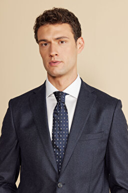 Mono Yaka Torba Cep Slim Fit %100 Yün Takım Elbise - Lacivert (görsel 5)