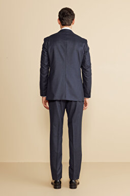 Mono Yaka Torba Cep Slim Fit %100 Yün Takım Elbise - Lacivert (görsel 7)