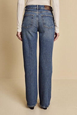 Normal Bel Rahat Kesim Denim Pantolon - Mavi (görsel 4)