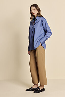 Rahat Kesim Normal Bel Crop Pantolon - Camel