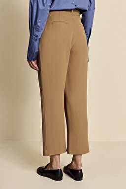 Rahat Kesim Normal Bel Crop Pantolon - Camel (görsel 5)