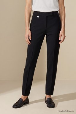 Regular Fit Pilesiz Basic Pantolon - Siyah (görsel 2)