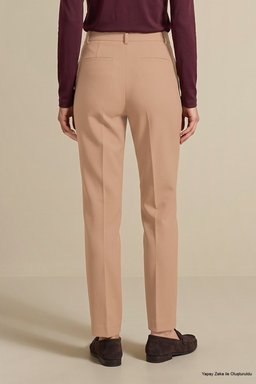 Regular Fit Pilesiz Basic Pantolon - Camel (görsel 3)