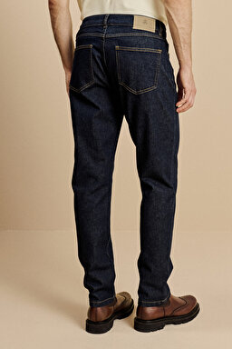 Normal Bel Slim Fit 5 Cepli Denim Pantolon - Lacivert (görsel 5)