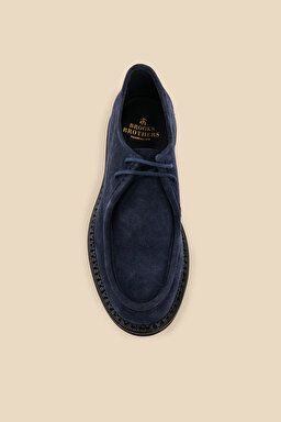 %100 Süet Bağcıklı Loafer - Lacivert (görsel 3)