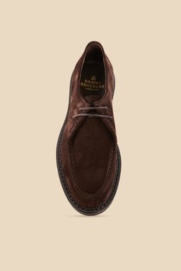 %100 Süet Bağcıklı Loafer - Kahverengi (görsel 3)