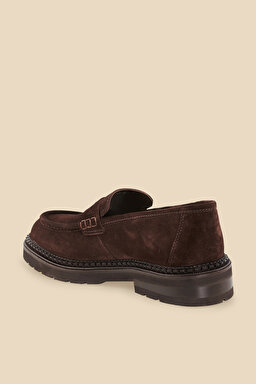 %100 Süet Penny Loafer - Kahverengi (görsel 4)