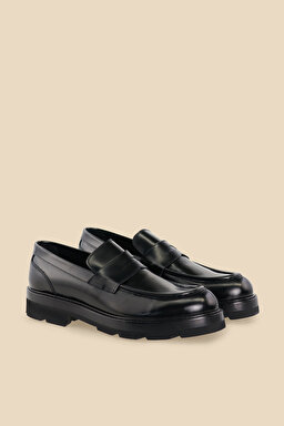 %100 Deri Penny Loafer - Siyah (görsel 2)