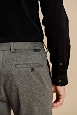 Beli Lastikli İçten Bağcıklı Örme Jogger Pantolon - Gri (görsel 6)
