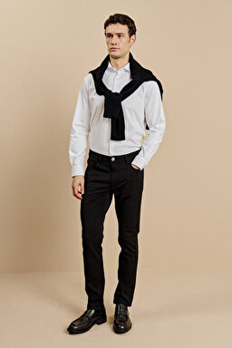 Slim Fit Normal Bel 5 Cepli Performans Pantolon - Siyah (görsel 2)
