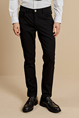 Slim Fit Normal Bel 5 Cepli Performans Pantolon - Siyah (görsel 3)