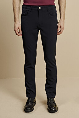 Slim Fit Normal Bel 5 Cepli Performans Pantolon - Lacivert (görsel 3)