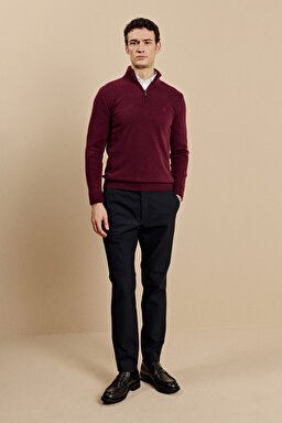Slim Fit Düz Paça Bağcıklı Performans Pantolon - Lacivert (görsel 2)