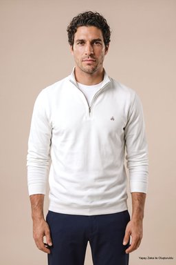 Bato Yaka Selanik Örgü Sweatshirt - Ekru (görsel 2)