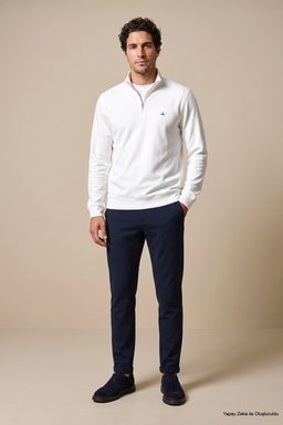Bato Yaka Selanik Örgü Sweatshirt - Ekru (görsel 3)