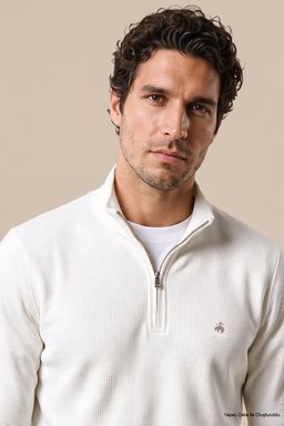 Bato Yaka Selanik Örgü Sweatshirt - Ekru (görsel 4)