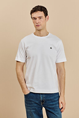 Bisiklet Yaka Triko T-Shirt - Beyaz (görsel 2)