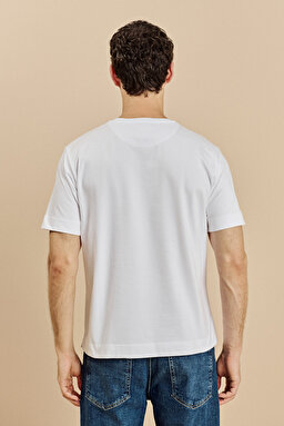 Bisiklet Yaka Triko T-Shirt - Beyaz (görsel 5)