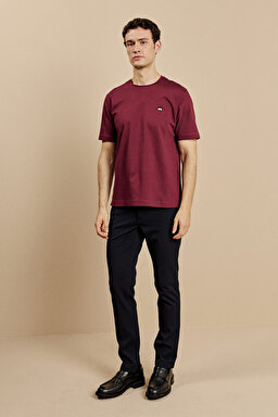 Bisiklet Yaka Triko T-Shirt - Bordo (görsel 3)