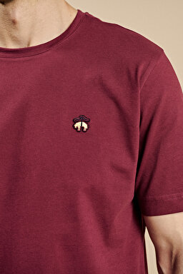 Bisiklet Yaka Triko T-Shirt - Bordo (görsel 6)