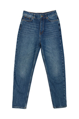 %100 Pamuk Slim Fit Denim Pantolon - Mavi (görsel 9)