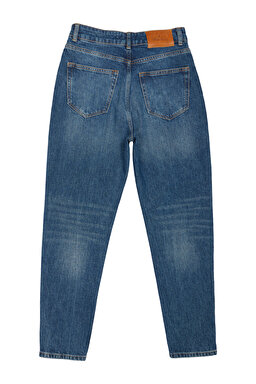 %100 Pamuk Slim Fit Denim Pantolon - Mavi (görsel 10)
