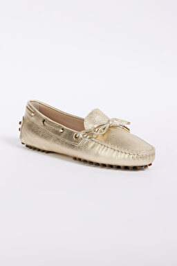 %100 Deri Loafer Ayakkabı - Altın (görsel 2)