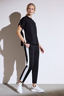 Scuba Sandy Cepli Sweatpant - Siyah-Ekru (görsel 2)